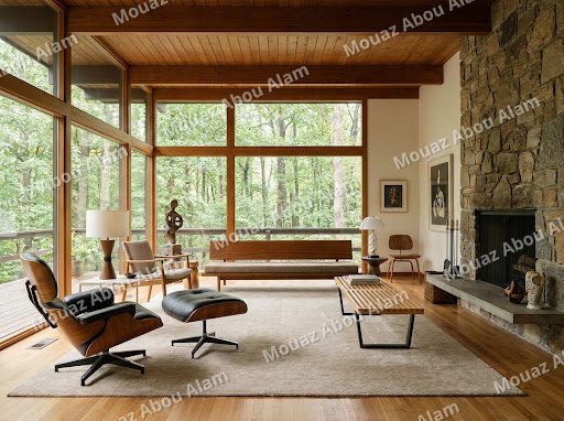 Luxury mid-century modern living room